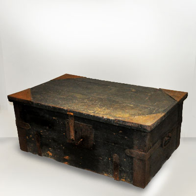 Cassa Baule massello di Castagno Rinforzato - 1850 circa